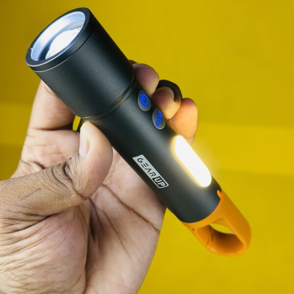 GearUP K57 Multifunctional Rechargeable Torch, Flashlight Zoomable LED Flashlight